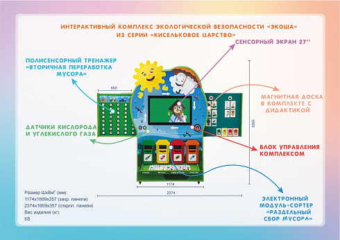 Интерактивный комплекс экологической безопасности «Экоша» из серии «Кисельковое царство»