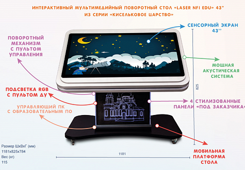 Интерактивный мультимедийный сенсорный стол «Laser NFI edu 32»