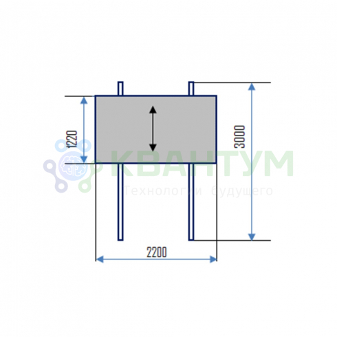 Колонная доска  (Для настенной ЖК-панели) Размер доски: 2000 х 1220 мм; Ширина 2200 мм